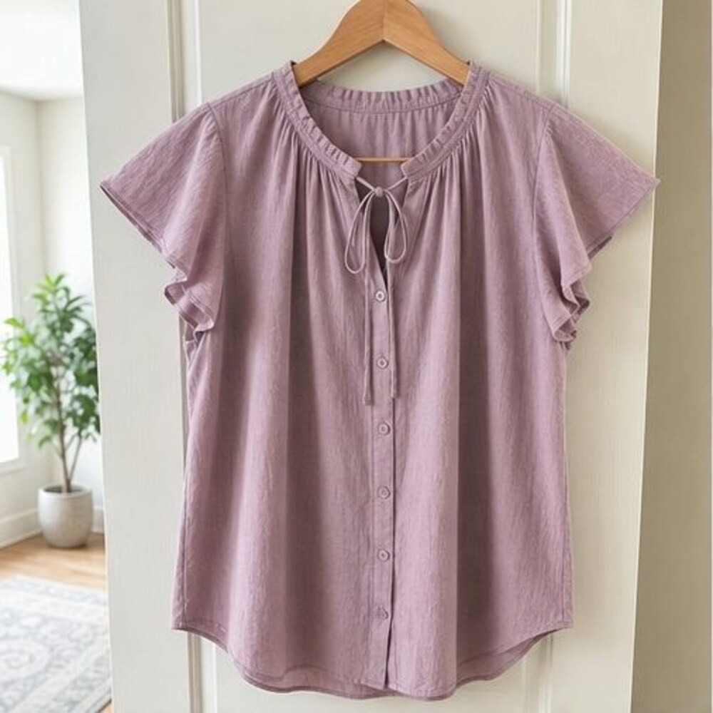 Mauve Button Blouse